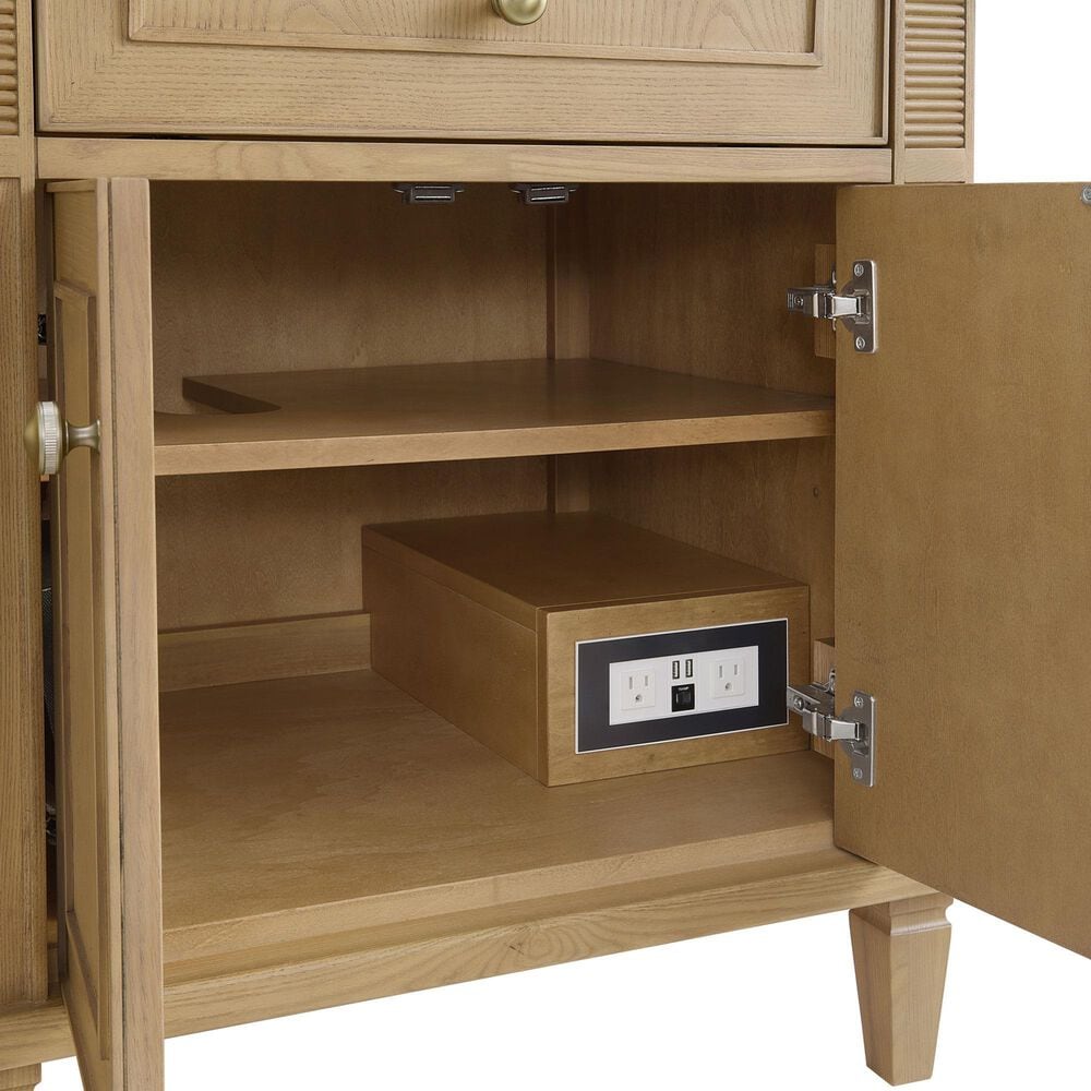 James Martin Vanities Lorelai 72&quot; Double Vanity in Light Natural Oak with 3 cm Arctic Fall Solid Surface Top, , large