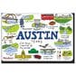 1 Brilliant Gift Wanderer Austin Texas Glass Cutting Board in White, , large
