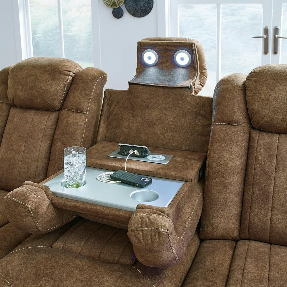 Ashley Wolfridge Power Reclining Sofa in Brindle, , large