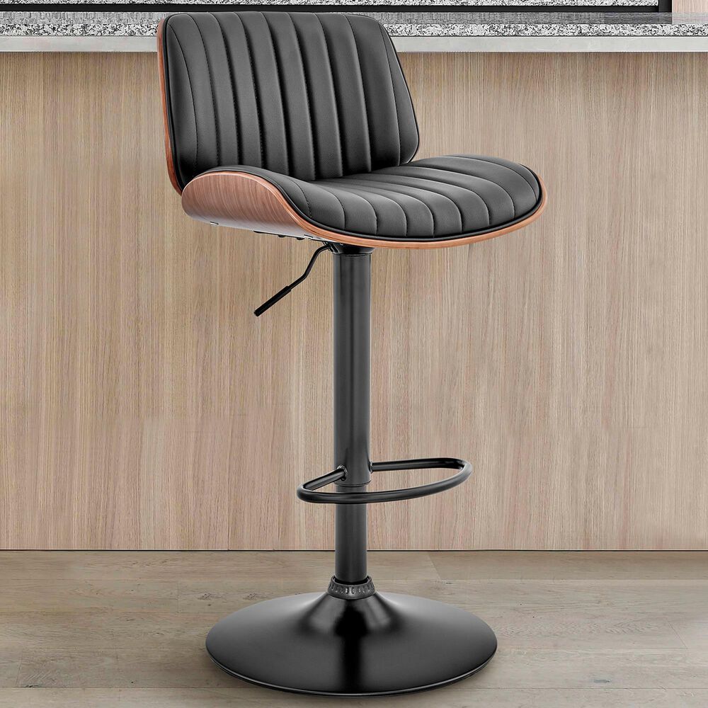 Blue River Brock Adjustable Barstool in Black and Black, , large