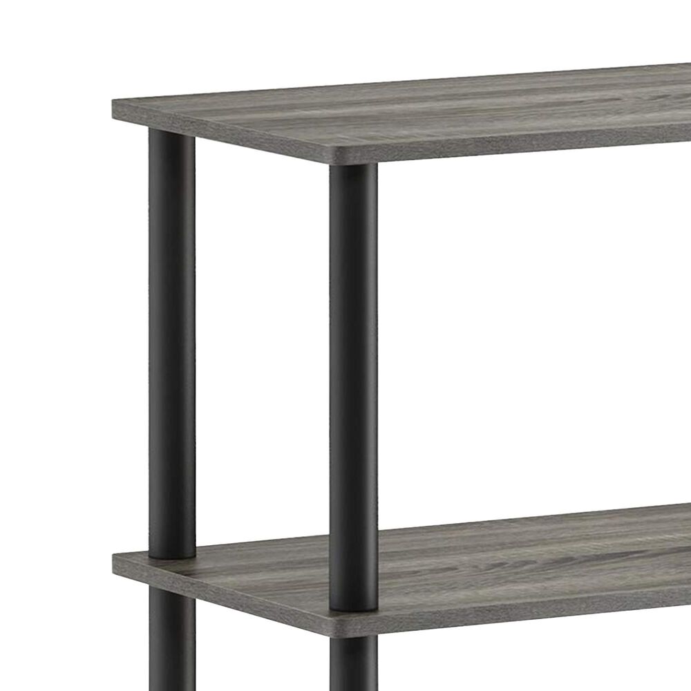 HOMLUX Turn-N-Tube 4-Tier Storage Shelf in French Oak and Black, , large