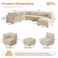HOMLUX 7-Piece Mod Sectional with Chaise in Beige, , large