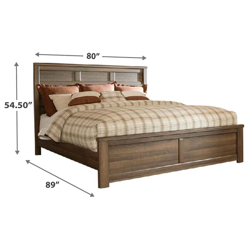 Ashley Juararo King Panel Bed in Dark Brown, , large