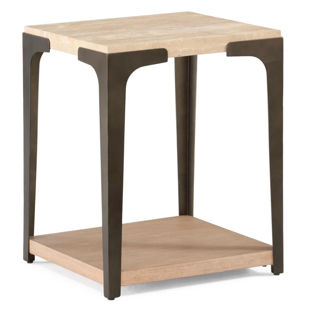 Flexsteel Omni Chairside Table in Natural Light Brown and Stone, , large