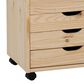 Linon Home Decor Cary 6-Drawer Wide Rolling Cart in Unfinished, , large