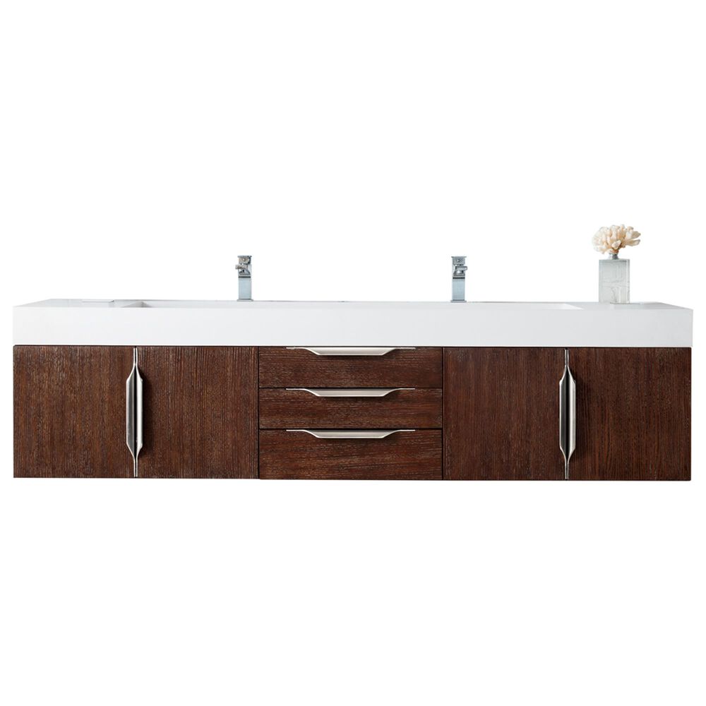James Martin Mercer Island 72" Double Bathroom Vanity Cabinet in Coffee Oak with Brushed Nickel Hardware, , large