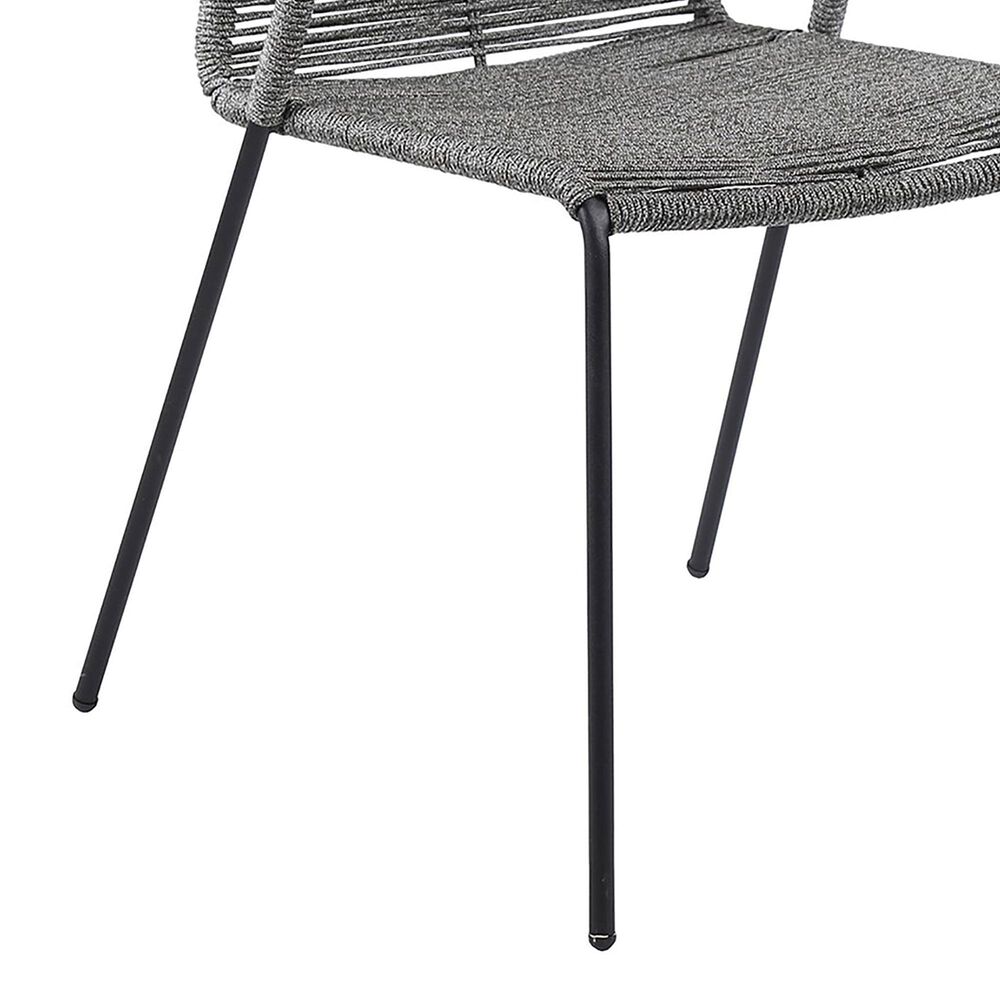 Blue River Clip Outdoor Dining Chair with Gray Rope in Black (Set of 2), , large
