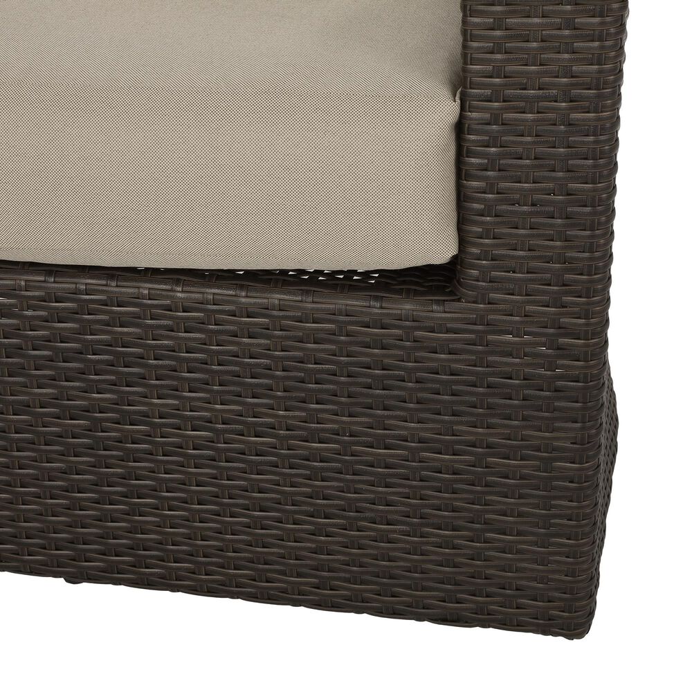 Hearth and Haven Outdoor Wicker Swivel Chair in Khaki, , large
