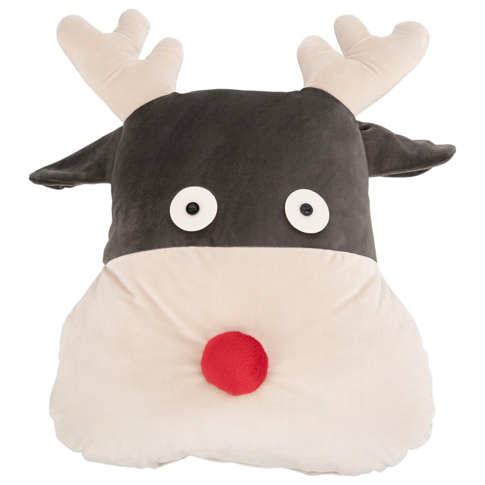 Safavieh Reno Reindeer 12" x 12" Pillow in Multi, , large