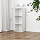 HOMLUX 3-Tier Bookcase with Decorative Open Shelves in White, , large