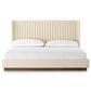 Four Hands Montgomery Queen Wingback Platform Bed in Thames Cream, , large