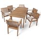 Hearth and Haven 7-Piece Outdoor Dining Set with Beige Cushions in Brown, , large