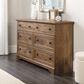 Sauder Palladia 6 Drawer Dresser in Vintage Oak, , large