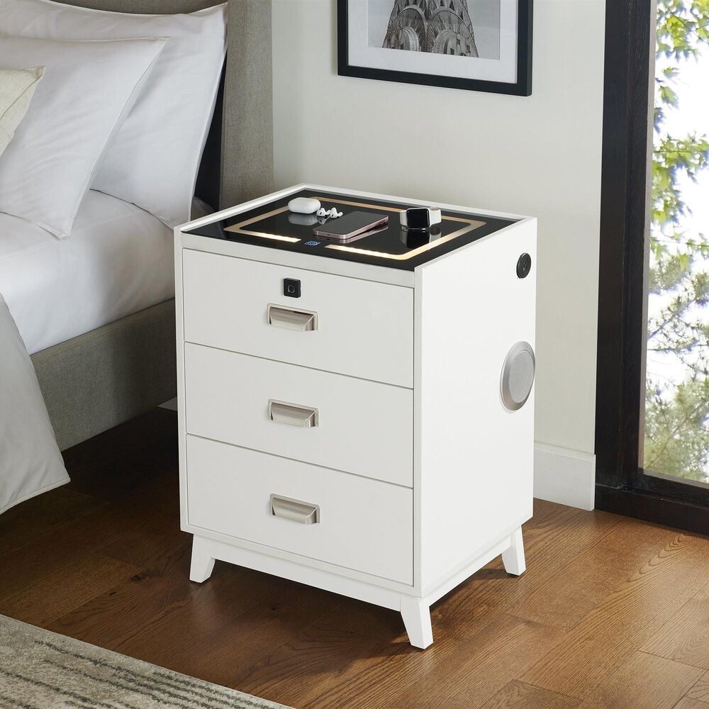 Mayberry Hill Rio 3-Drawer Nightstand in White, , large