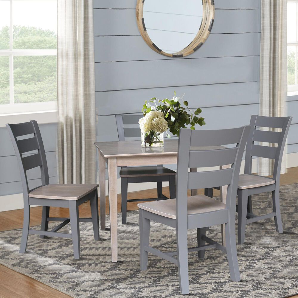 International Concepts 5-Piece 36&quot; Dining Set in Graywashed and Clay Taupe, , large