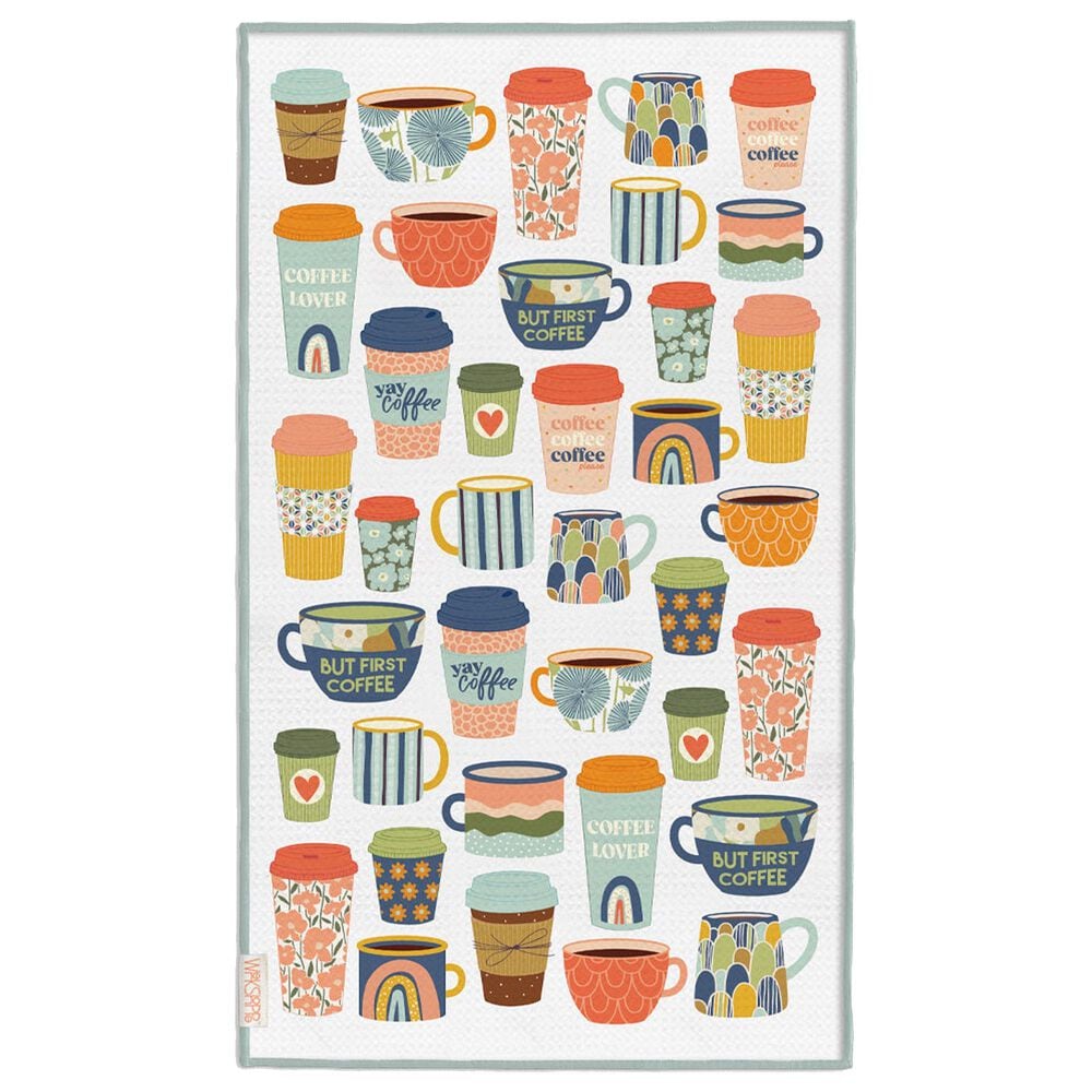 Werkshoppe But First Coffee Microfiber Towel in Multicolor, , large