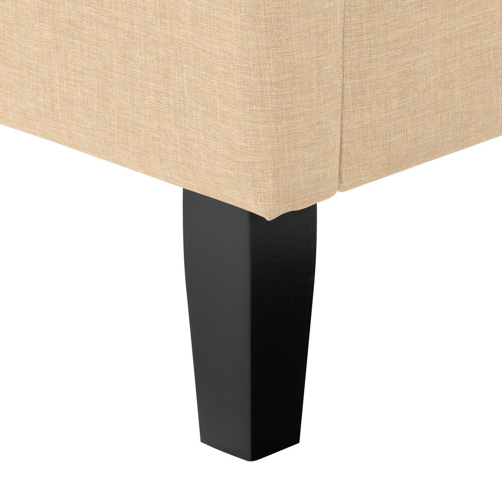 CorLiving Twin Upholstered Platform Bed in Cream, , large