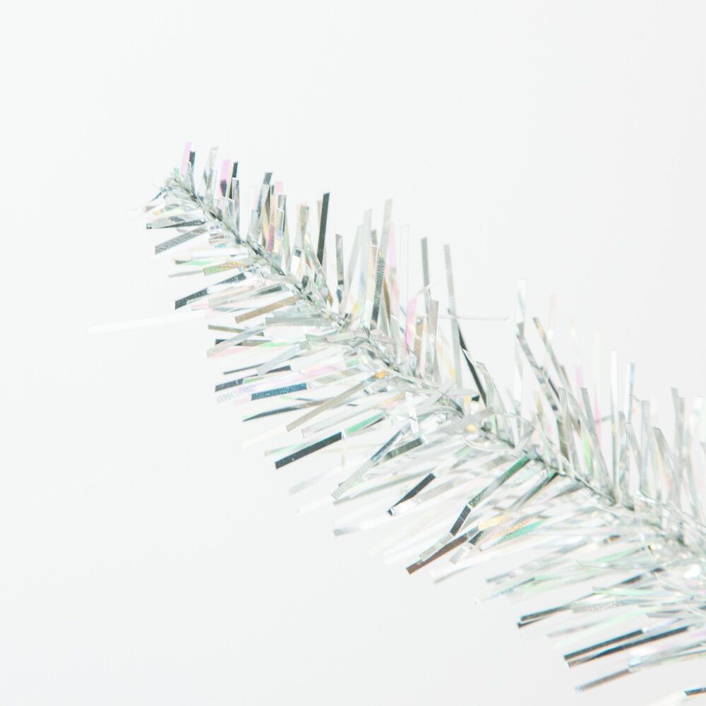 The Gerson Company 4&#39; Pre-Lit Tuscany Tinsel Christmas Tree in Silver, , large