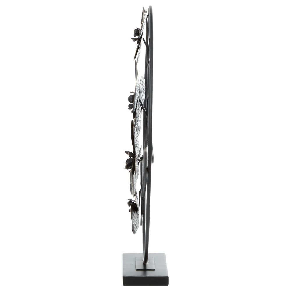 Maple and Jade Leaves Sculpture in Black, , large