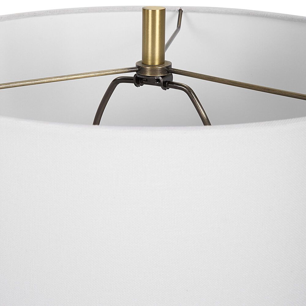 Uttermost Coil Table Lamp in Cobalt and Antique Brass, , large