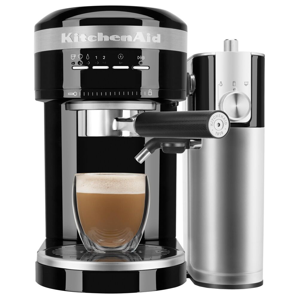 KitchenAid 47 Oz Semi-Automatic Espresso Machine in Onyx Black, , large