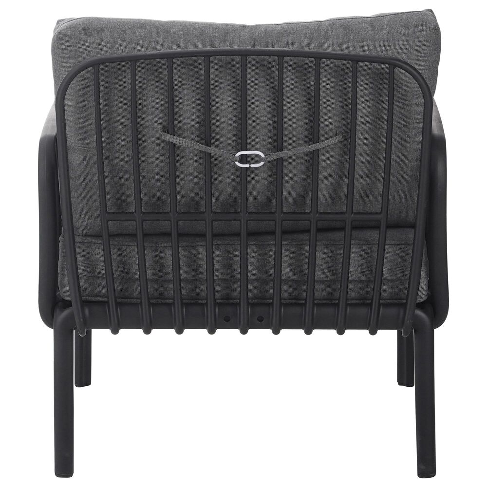 Hearth and Haven Patio Club Chair with Dark Gray Cushion in Black, , large