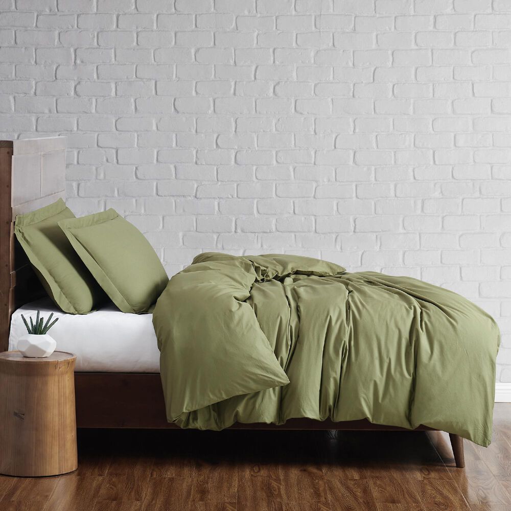 Pem America Classic Cotton 2-Piece Twin Duvet Set in Olive Green, , large