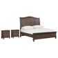 Riva Ridge Oxford California King Sleigh Storage Bed with Two Nightstands in Cocoa with AC Outlets and USB Ports, , large