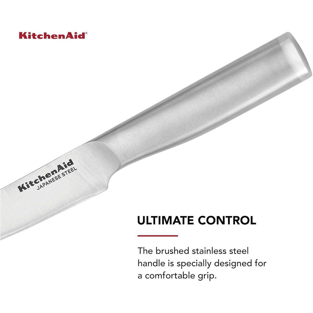 KitchenAid Gourmet 4.5&quot; Serrated Paring Knife in Stainless Steel, , large