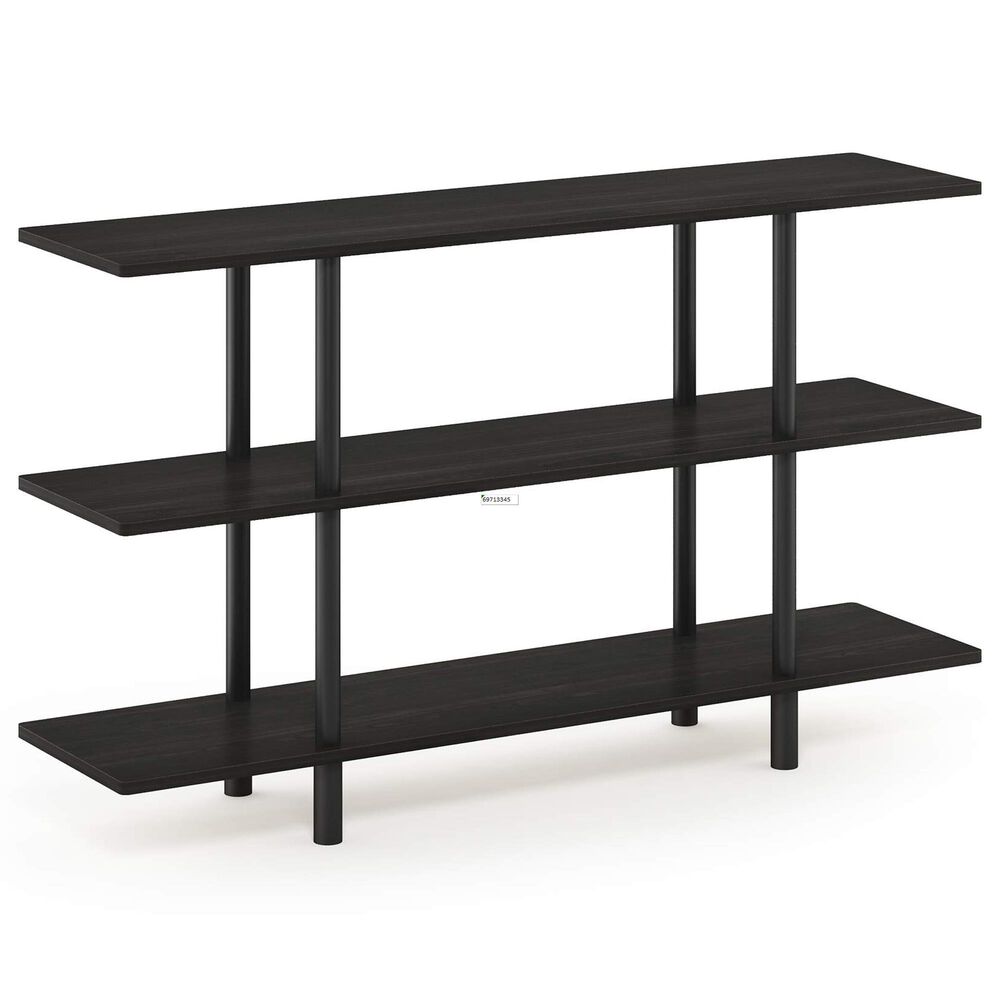 HOMLUX Turn-N-Tube 3-Tier Wide Display Shelf in Espresso and Black, , large