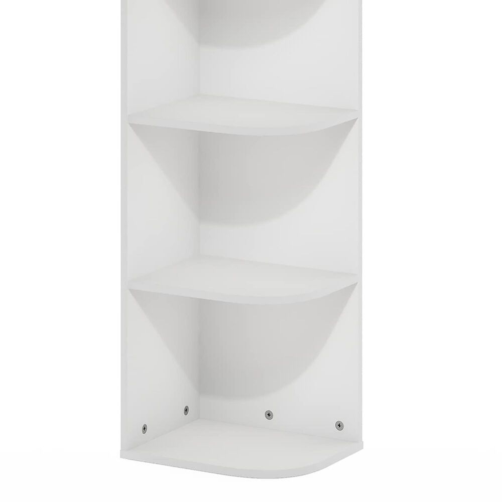 HOMLUX 5-Tier Corner Open Shelf Bookcase in White, , large