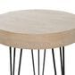 Maple and Jade Round Accent End Table in Brown and Black, , large
