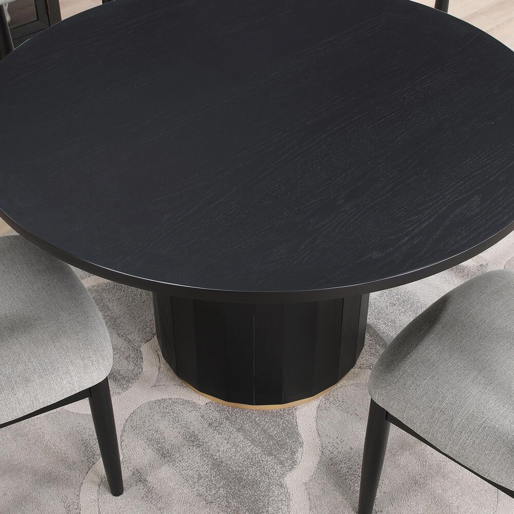 Steve Silver Magnolia Pedestal Dining Table in Black, , large