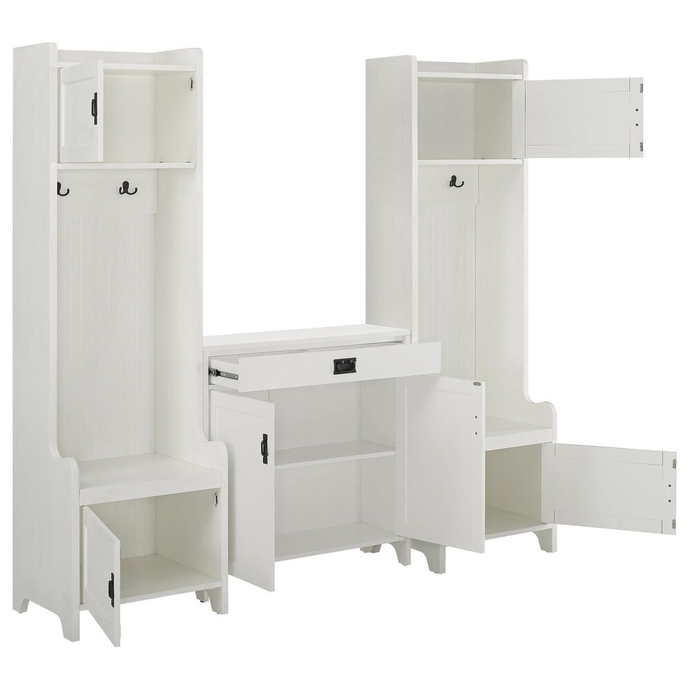 Crosley Furniture Fremont 3Piece Entryway Set in Distressed White