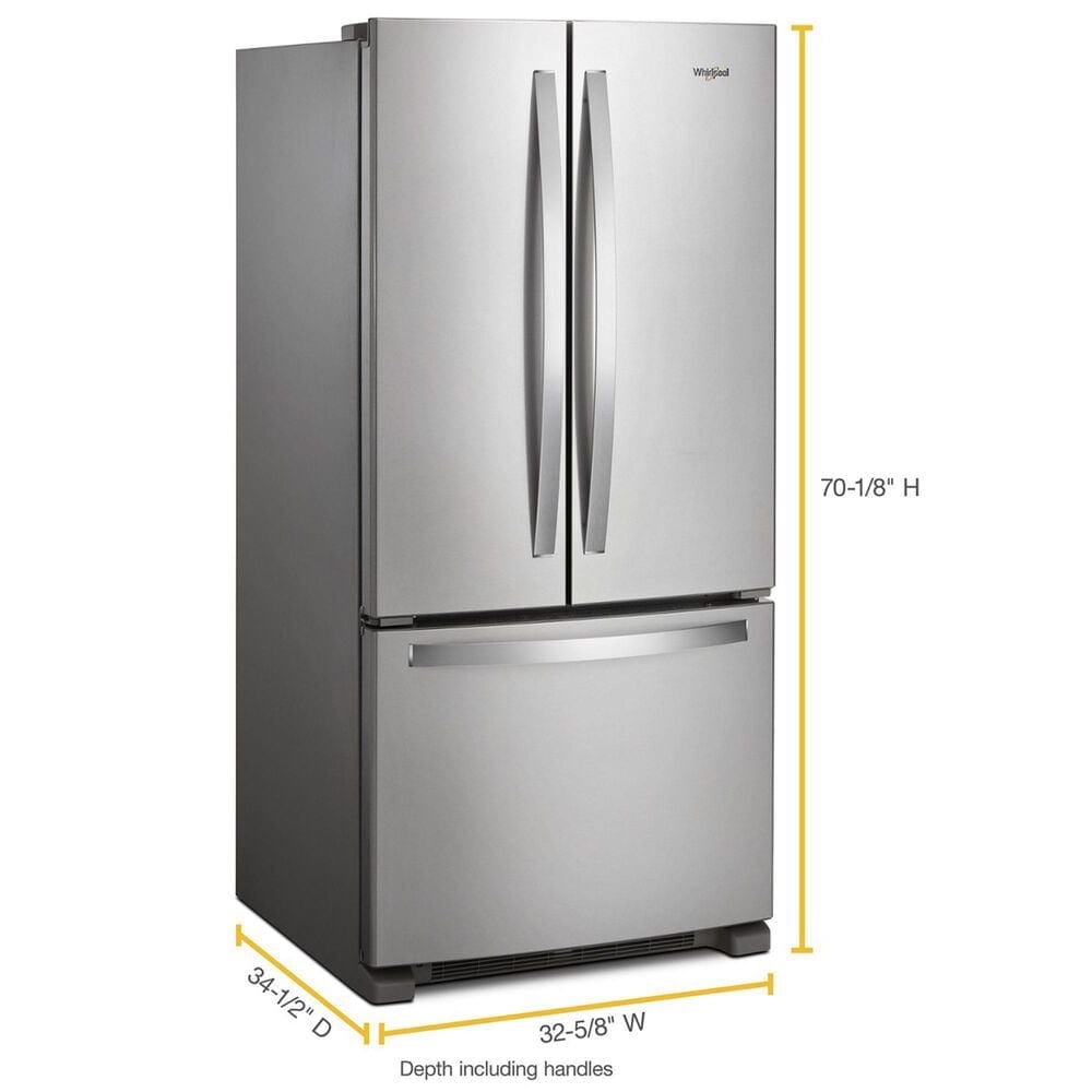 Whirlpool 22.1 Cu. Ft French Door Refrigerator in Fingerprint Resistant Stainless Steel, , large
