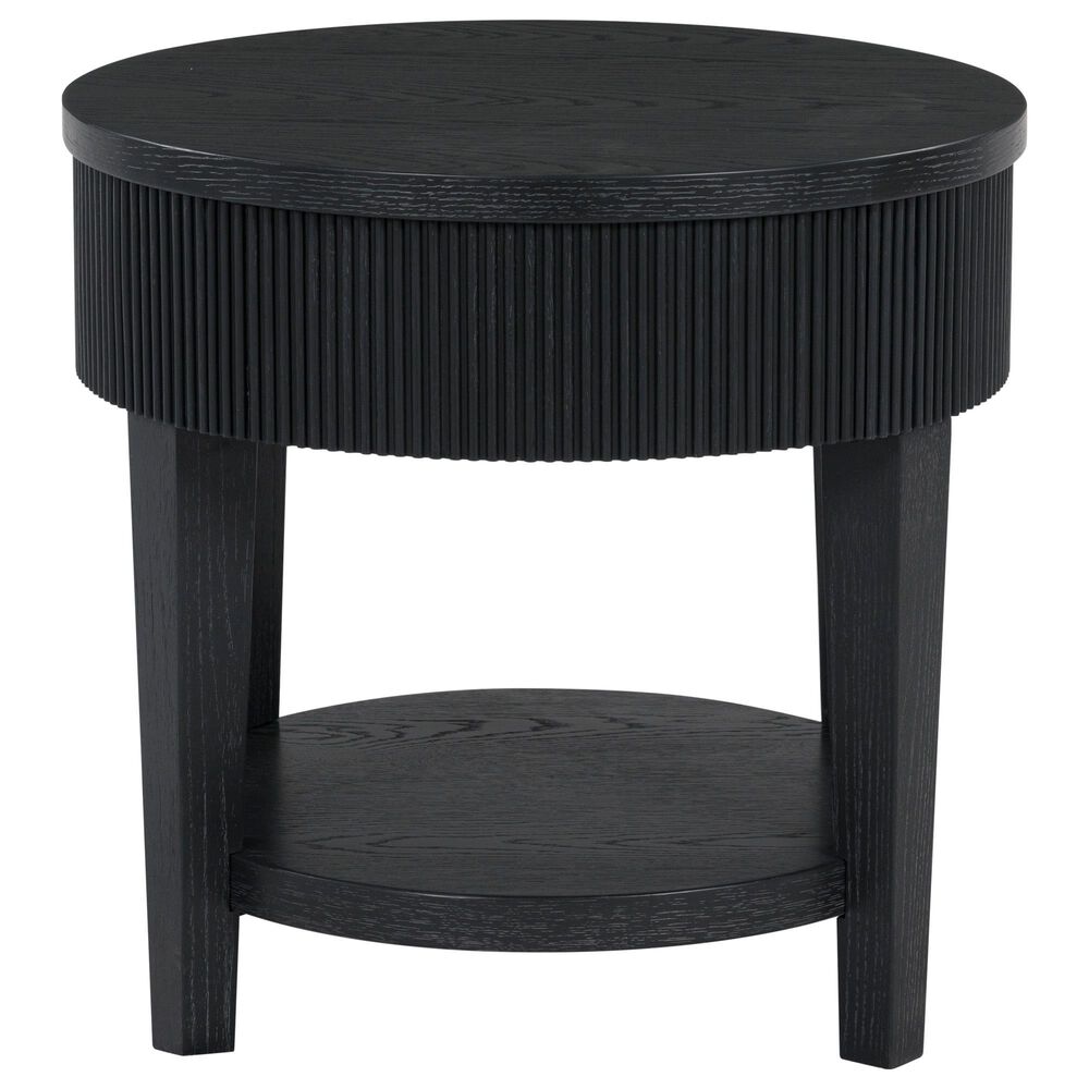 Ashley Marstream Round End Table in Dark Charcoal Black, , large