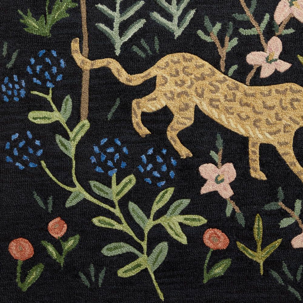 Rifle Paper Co Crafted by Cloth and Company Silhouette 2&#39;3&quot; x 3&#39;9&quot; Black Area Rug, , large