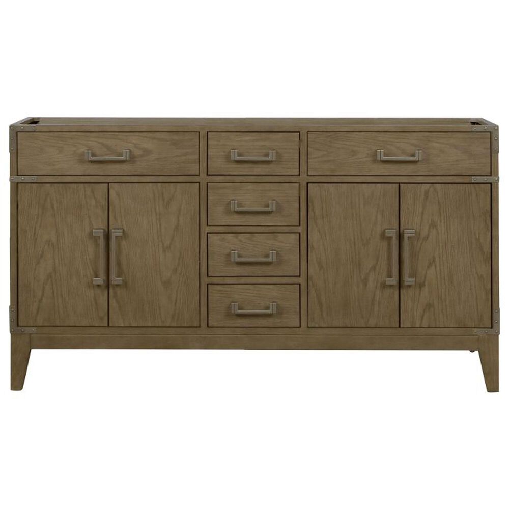 Lexora Home Laurel 60&quot; Double Bathroom Vanity in Grey Oak with White Cultured Marble Top and Rectangular Sinks, , large