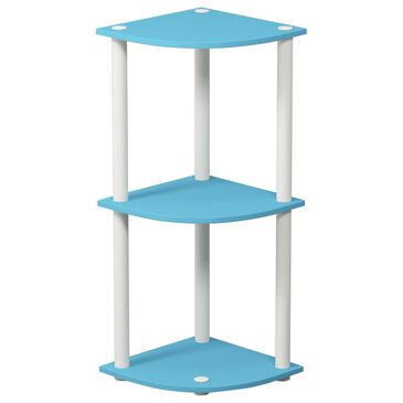 Homlux Turn-N-Tube 3-Tier Corner Bookshelf in Light Blue and White, , large