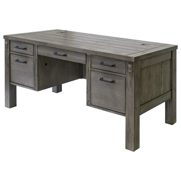 Wycliff Bay Avondale Half Pedestal Desk in Gray Weathered Oak, , large