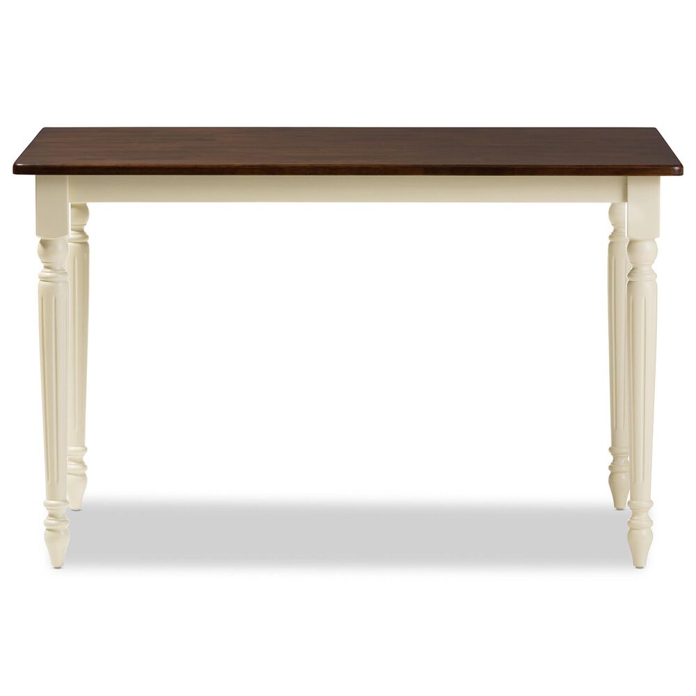 Baxton Studio Napoleon Dining Table in Antique cherry and Buttermilk - Table Only, , large