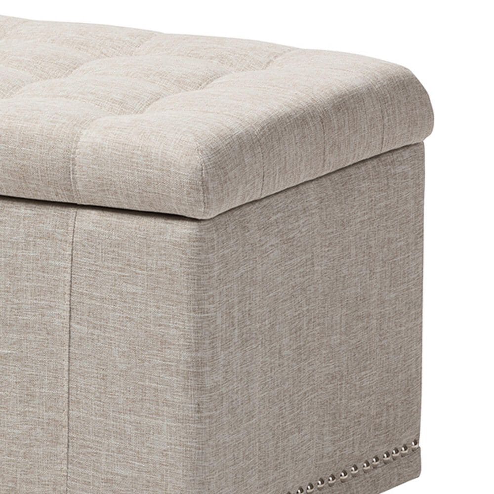 Baxton Studio Kaylee Storage Ottoman Bench in Beige, , large