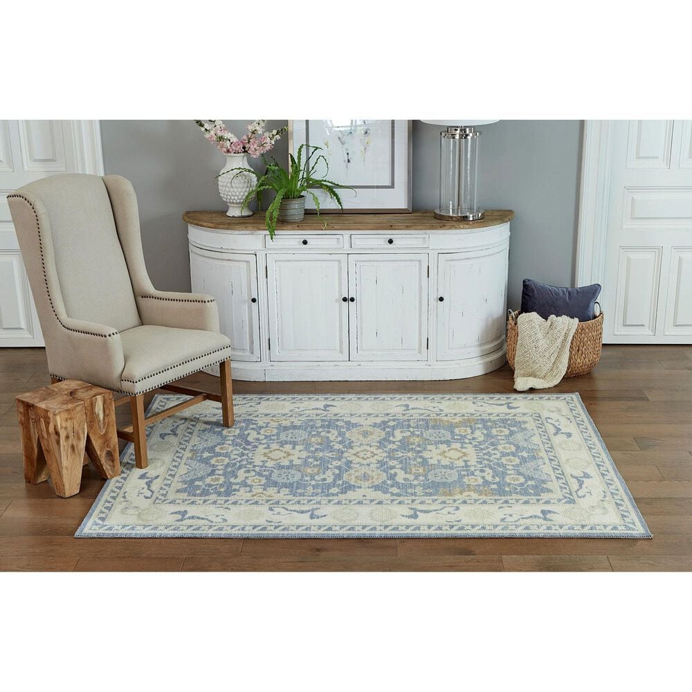 Momeni Anatolia ANA-07 3&#39; x 5&#39; Light Blue Area Rug, , large