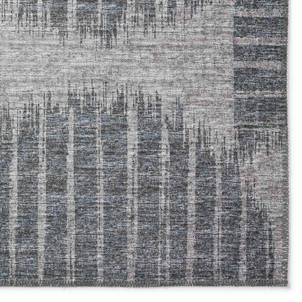 Dalyn Rug Company Sedona Geometric 2&#39;3&quot; x 12&#39; Pewter Indoor/Outdoor Performance Runner, , large