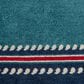 Central Oriental Terrace Tropic Nautical Border Rope 5" x 7"3" Turquoise and Sapphire Area Rug, , large