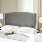 Safavieh Austin Queen Nailhead Winged Headboard in Pewter, , large