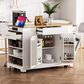 HOMLUX 49" Kitchen Island with Trash Can Storage Cabinet in White, , large