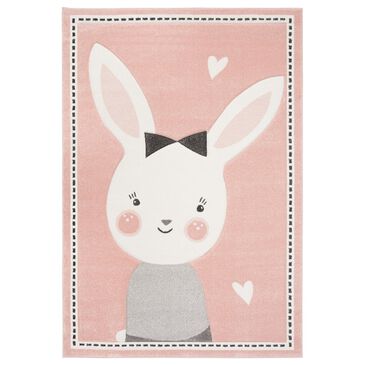 Safavieh Carousel CRK166 5"3" x 7"6" Pink and Ivory Kids  Area Rug, , large