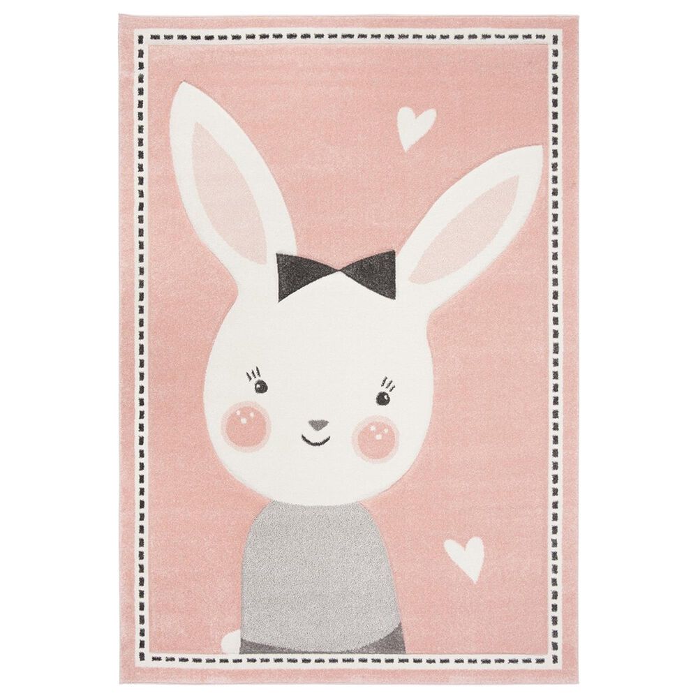 Safavieh Carousel CRK166 5"3" x 7"6" Pink and Ivory Kids Area Rug, , large