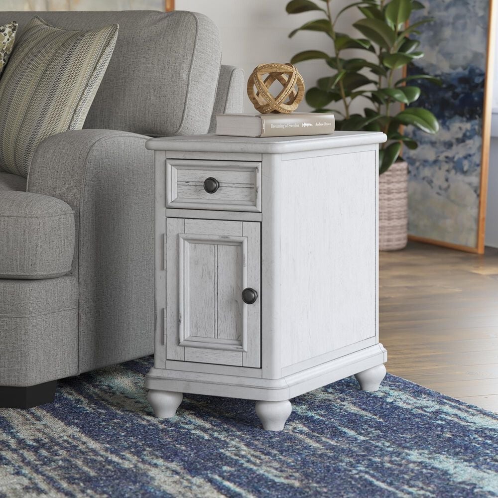 Golden Wave Furniture New Haven Chairside Table in Oyster Shell, , large